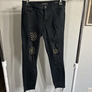 GUESS Black Embellished Skinny Jeans